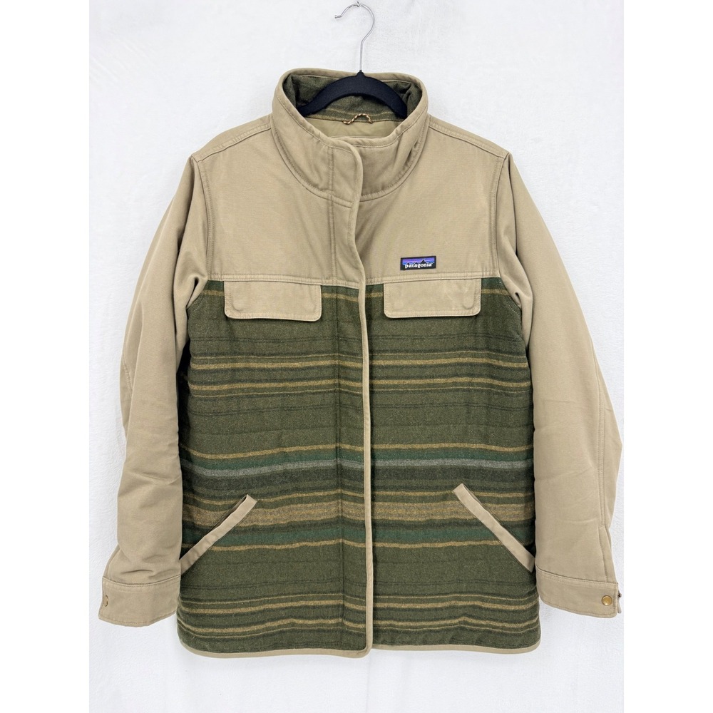 Patagonia Women's Out Yonder Insulated Parka Jacket Wool Blend Sage Khaki Large